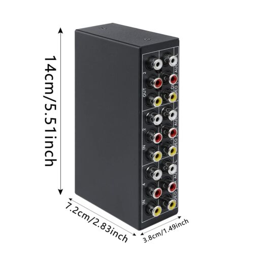 4 in 2 Out Composite AV Switcher 3 RCA Video Audio Switch Box Selector 4 in 1... - Picture 2 of 8