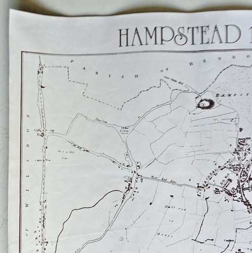 Hampstead parish map 1814 J & W Newton by Camden Library 1976 48 x 41 cms - Picture 6 of 8