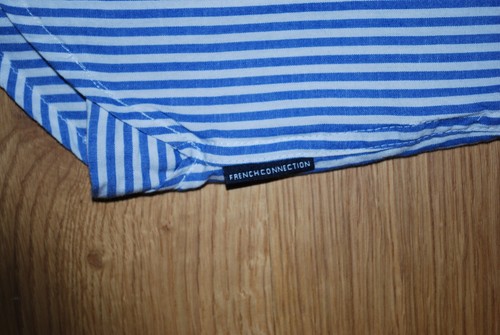 GENUINE 'FRENCH CONNECTION' BLUE / WHITE STRIPED S/S SHIRT (LARGE) - BNWOT - Picture 4 of 4