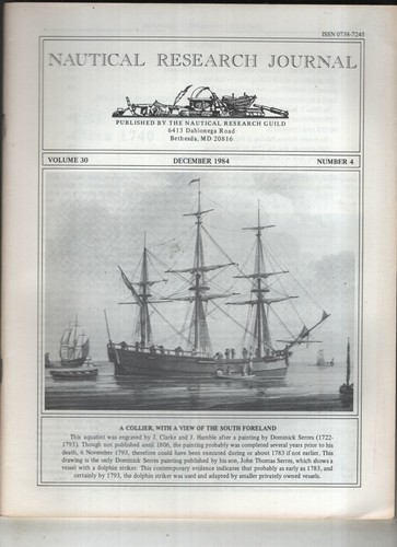 Nautical Research Journal Mag Collier & South Foreland December 1984 010322nonr - Imagen 1 de 2