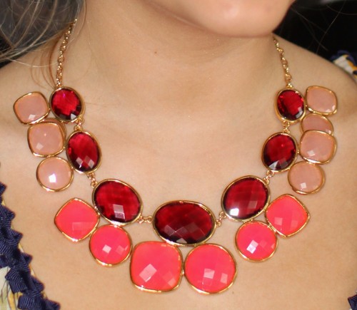 Kate Spade faceted pink red stone necklace collar - Picture 8 of 9