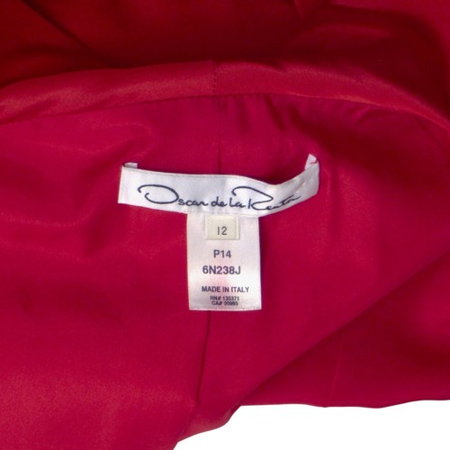 OSCAR DE LA RENTA - Blazer rosso in taffetà 2014, taglia 6 - Foto 5 di 5