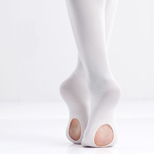 With Hole Ballet Tights White Seamless Pantyhose For Girls - Picture 5 of 16