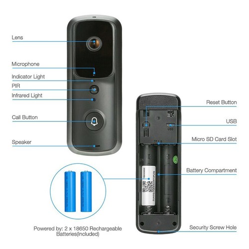 Wireless Video Smart Doorbell Phone Door Ring Intercom Camera Security WiFi Bell - Picture 7 of 21