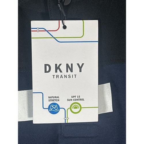 DKNY Men's Transit Polo Shirt, Short Sleeve, Blue/Black, Size M, NWT - Picture 2 of 5