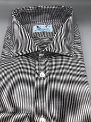 HILDITCH & KEY Black & White Houndstooth Shirt, UK:17, EU:43, UVP: 185£! Neu mit Etikett  - Bild 4 von 12