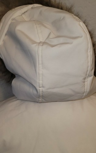 Lauren By RALPH LAUREN Women’s MEDIUM Fur Trimmed JACKET Hooded White COAT $290 - Picture 10 of 18