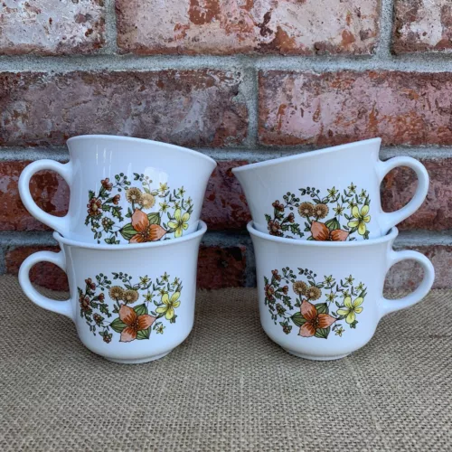 Corelle Indian Summer Vintage Coffee Cups Mugs Set Of 4