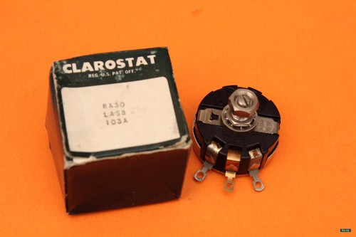 CLAROSTAT - POTENTIOMETER - 10K 4W - p/n RA30LASB103A 625-8236 - RHEOSTAT - NOS