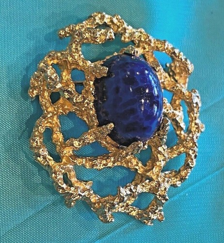 Broche cabujón vintage Panetta brutalist - Imagen 2 de 6