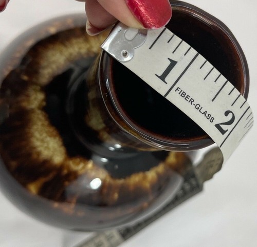 Vintage Brown Drip Glaze Vase Unbranded Round Bottom Cylinder Shaped Top - Picture 6 of 9