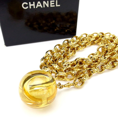 CHANEL belt coco mark Authentic Used Y1119 Used] Chanel CHANEL Belt Coco Mark Canvas / Leather Gold  main image 3