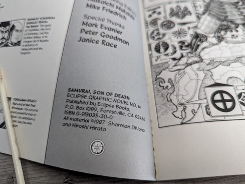 Samurai: Son of Death 1987 One Shot Eclipse Graphic Novel #14 DiVono / Hirata - Picture 6 of 8