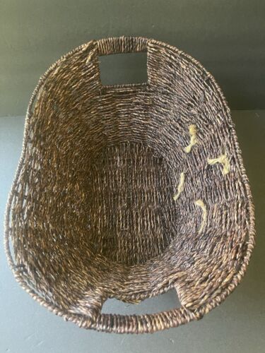 Handwoven Storage Basket Oval W/chalk Message Board Farmhouse Cottage Coastal - Picture 9 of 9