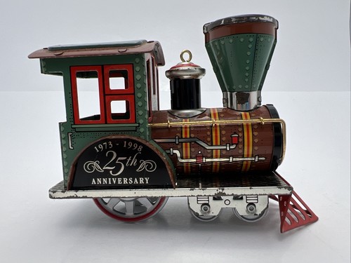 Hallmark 1973 -1998 Tin Locomotive 25th Anniversary Ornament Train - Picture 5 of 8