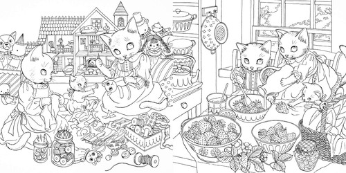 Nelco Neco Coloring Book Four Seasons The Story of a Cute Cat JP Cute illustrat - Picture 6 of 7