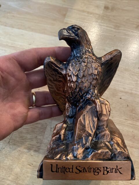 Eagle Banthrico Piggy Bank Vintage 1+LB United Savings Collector Copper Patina Eagle Banthrico Piggy Bank Vintage 1+LB United Savings Collector Copper Patina