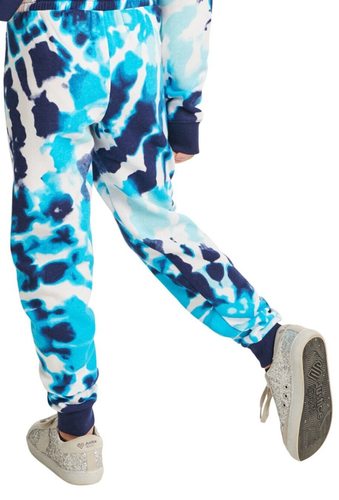 NWT - Justice Girls Everyday Fleece Tie Dye Jogger Turquoise Spiral Tie -Size 10 - Picture 7 of 8