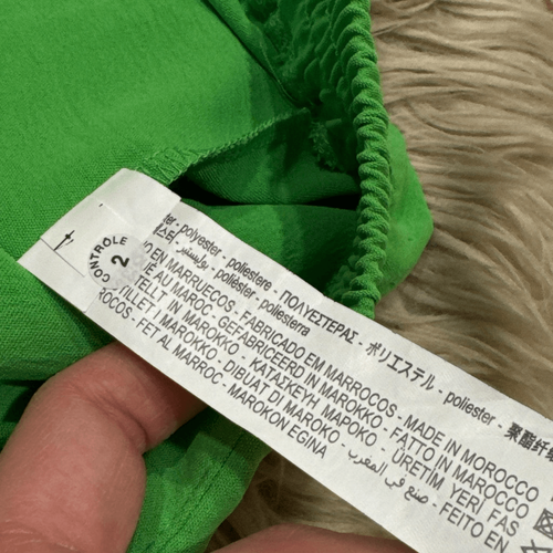 Pantalone Zara gamba larga verde fluo grande nuovo con etichetta - Foto 4 di 5