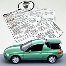 Honda Civic Del Sol Crx Roof Hardtop Warning Caution Engine Stickers Labels