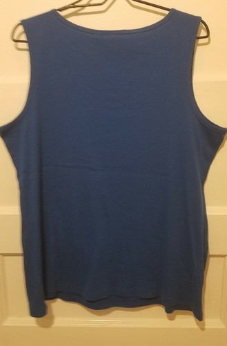Nwts $29 Ashley Stewart Women's Size 22-24 Blue Beaded Sequined Tank Top - Picture 5 of 5