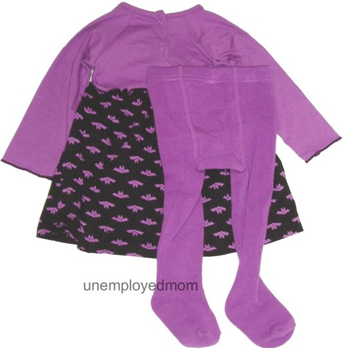 Girls Halloween Dress Tights 2 pc Bat Eyes Ears Fangs Holiday Kids Children - Picture 6 of 8