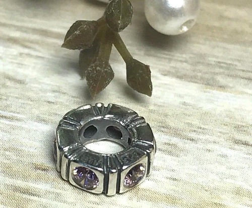 Authentic Pandora Northern Lights Trinity Spacer Light Pink CZ 790368PCZ - Foto 3 di 3