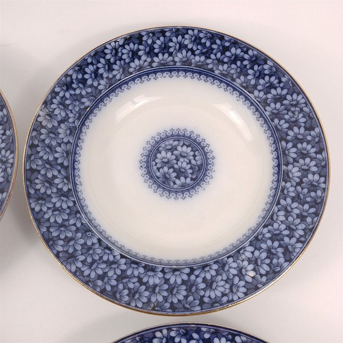 4 WAA William Alsager Adderley Daisy Blue 9 7/8" Rimmed Dinner Bowls - Picture 6 of 11