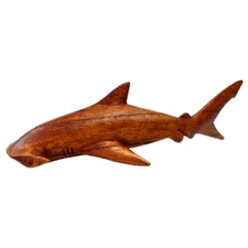 Hammerhead Shark hand carved wood sea life figurine