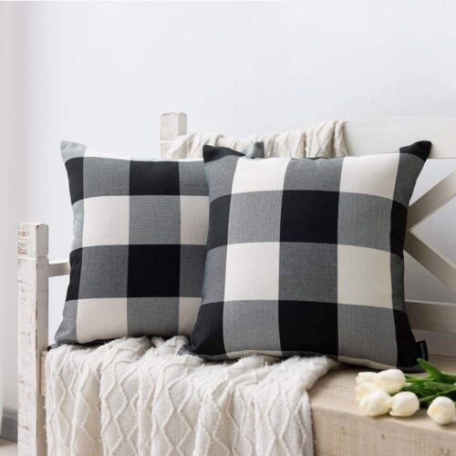 Mesh Pillow Case Checked Cushion Cover Pillowcase Sofa Cushion Decorative Cushion - Picture 18 of 36