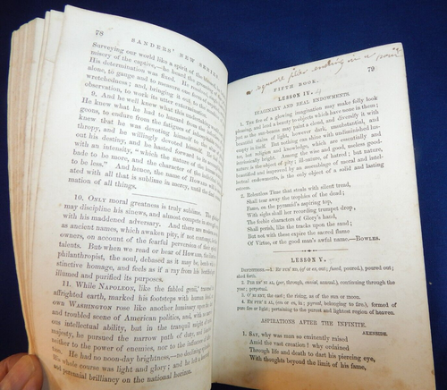RARE 1st Edition 1860 The School Reader Fifth Book Revised by CHARLES SANDERS - Picture 12 of 17