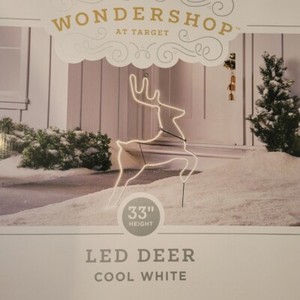 Wondershop 33" Deer LED Neon Style Metal Reindeer Christmas Silhouette Light Up