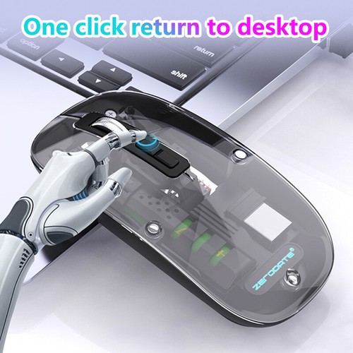 1 Pcs Transparent Wireless Mouse Bluetooth-compatible Rechargeable Mouse