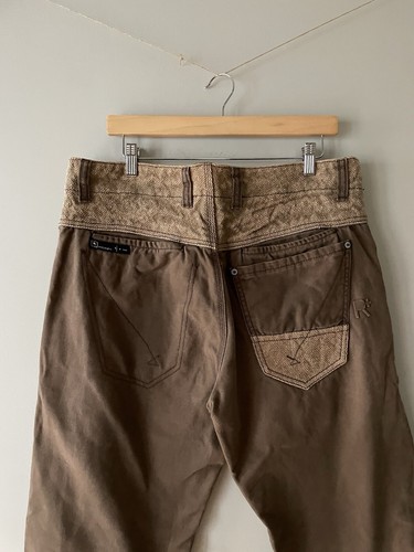 Rocawear Regular Fit Trousers Brown W36 L34 Cotton with Hessian Sack Detailing - Picture 6 of 12