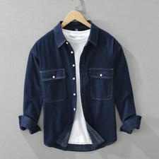 Lightweight Retro American L/S Button Up Multi Pocket Streetwear Denim Shirt