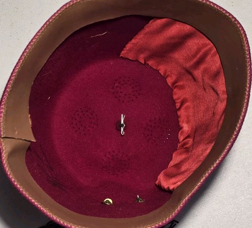 Syria Masonic Fez Shriners Vintage Red Cap With Rhinestones On Front & Clip - Picture 7 of 7