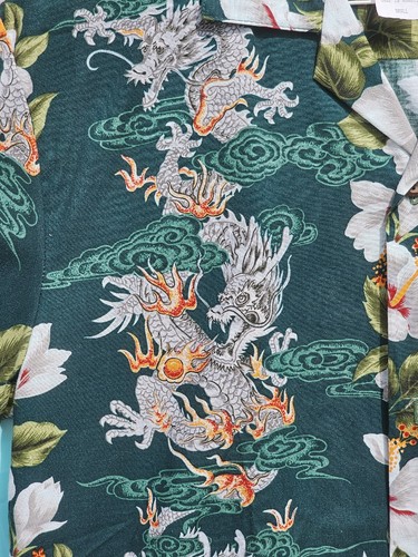KY's International Fashion mens Cotton Dragon Aloha style Shirt Size Small - Picture 3 of 16