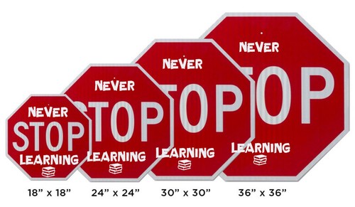 Never Stop Exploring Asking Moving Learning Sticker for Stop Road Traffic Sign - Bild 15 von 17