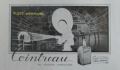 ADVERTISEMENT COINTREAU LIQUEUR DANS LA CELLAR SIGNED JEAN A. MERCIER 1939 FRENCH AD