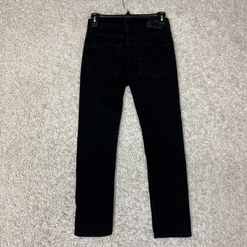 Levis Denizen Jeans Girls 12 Black Denim Skinny Dark Skinny Adjustable Waist - Picture 3 of 11