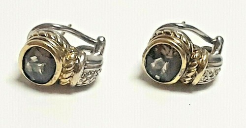 18K Judith Ripka Designed With Sterling Silver 925 & Gemstone Earrings - Picture 8 of 15