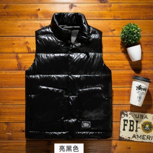 Shiny Men's Cotton Waistcoat Quilted Vest Top Stand Collar Britain Unisex Casual - Picture 16 of 16