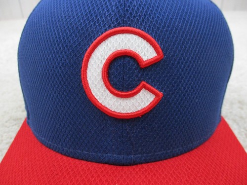 Chicago Cubs Hat Cap Fitted Mens 7 1/4 Blue Red New Era Baseball Mens - Picture 3 of 8