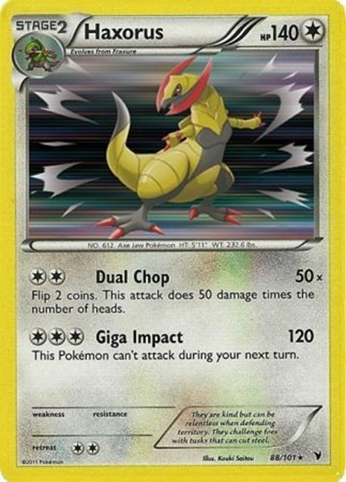 Haxorus - 88/101 - Pokemon Noble Victories Black & White Holo Rare Card LP