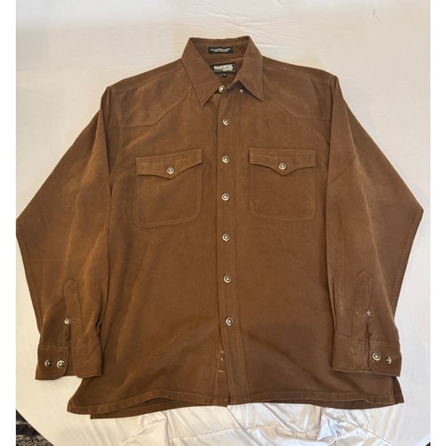 Resistol Rodeogear Western Hemd Wildlederimitat Cowboy Style Braun M |O1