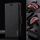 Carbon Fiber Leather Case Flip Wallet Cover For Samsung S24 S23 Ultra S21 FE S10