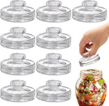 9 Pack Fermentation Glass Weights with Easy Grip Handles, Heavy Glass Lids Kit