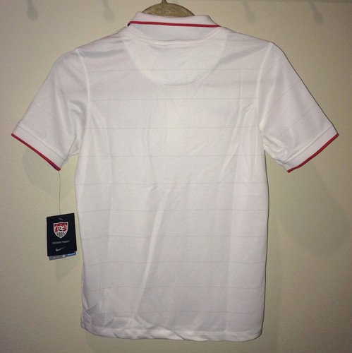 NIKE USA National Soccer Team White Grey S/S Polo Shirt NEW Youth M 10/12 XL 20 - Picture 5 of 6