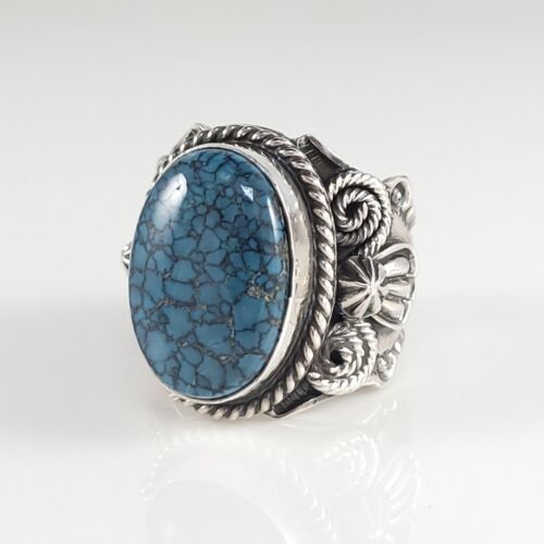 Andy Cadman Navajo Sterlingsilber Ring seltene Edelsteinqualität Wolkenberg Türkis - Bild 2 von 6