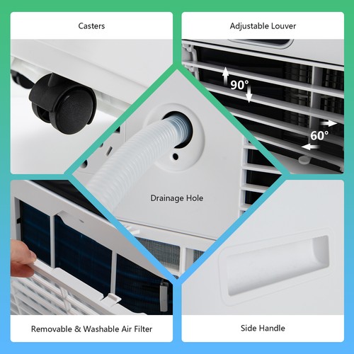 8000BTU Portable Air Conditioner with Remote Control 3-in-1 Air Cooler w/ Drying - Picture 10 of 10